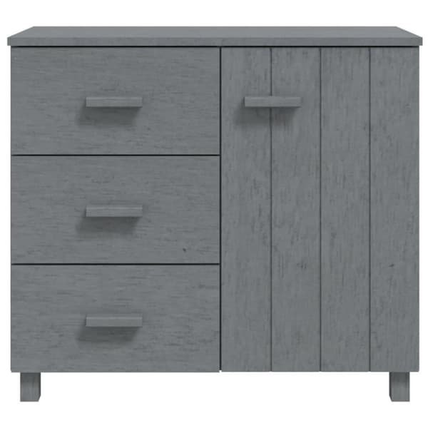 vidaXL skænk HAMAR 90x40x80 cm massivt fyrretræ mørkegrå