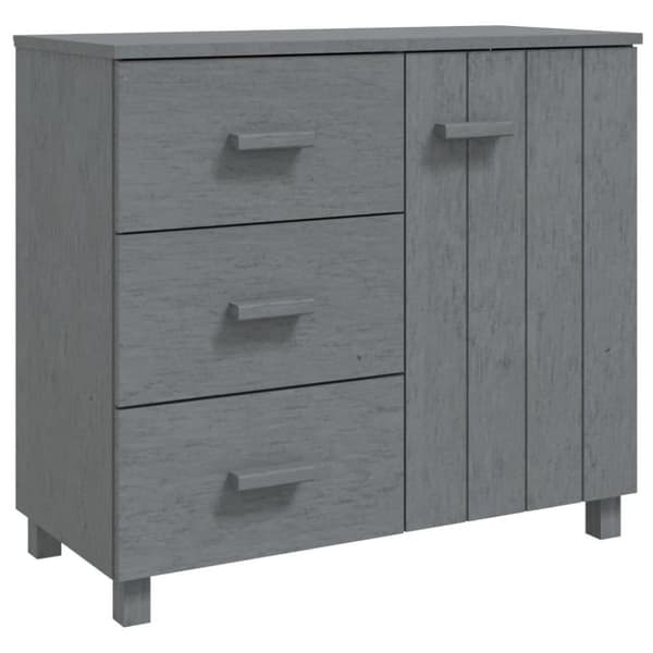 vidaXL skænk HAMAR 90x40x80 cm massivt fyrretræ mørkegrå
