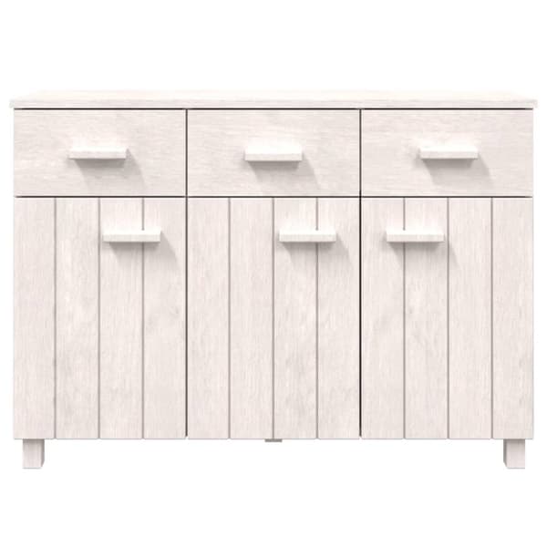 vidaXL Sivupöytä HAMAR valkoinen 113x40x80 cm täysi mänty