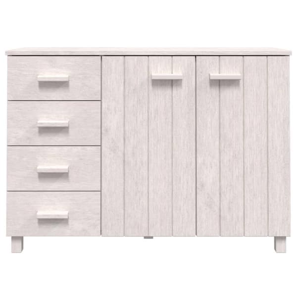vidaXL skænk HAMAR 113x40x80 cm massivt fyrretræ hvid