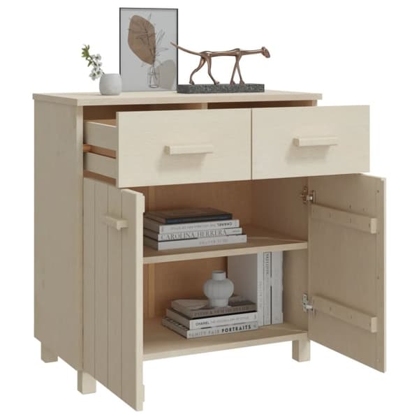 vidaXL Nattbord HAMAR honningbrun 79x40x80 cm heltre furu