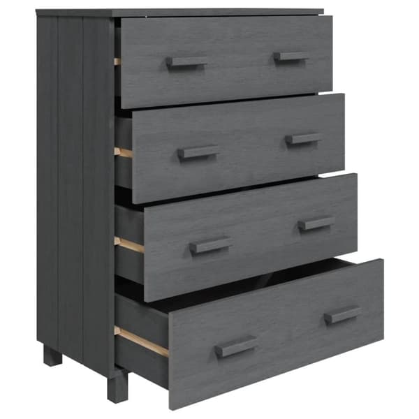 vidaXL Sivupöytä HAMAR harmaa 79x40x103,5 cm täysi mänty