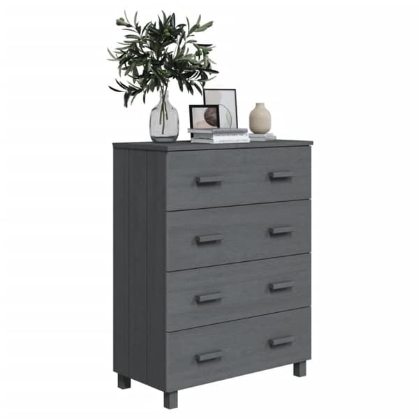 vidaXL Sivupöytä HAMAR harmaa 79x40x103,5 cm täysi mänty