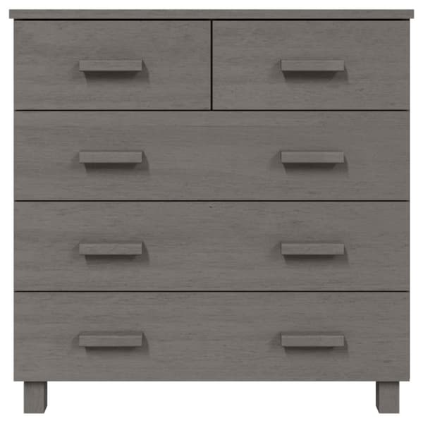 vidaXL Byrå HAMAR ljusgrå 79x40x80 cm massiv furu