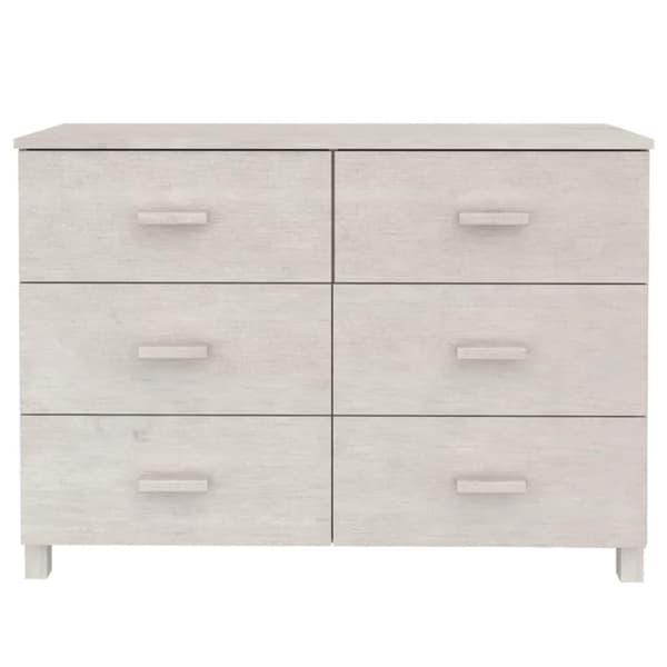 vidaXL skænk HAMAR 113x40x80 cm massivt fyrretræ hvid