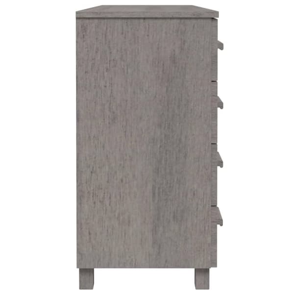 vidaXL Skjenk HAMAR lysegrå 113x40x80 cm heltre furu