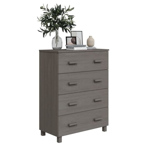 vidaXL Skjenk HAMAR lysegrå 79x40x103,5 cm heltre furu