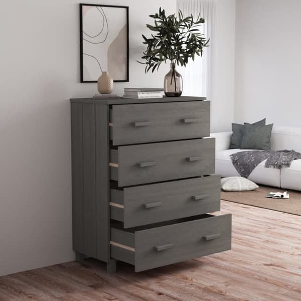 vidaXL Skjenk HAMAR lysegrå 79x40x103,5 cm heltre furu