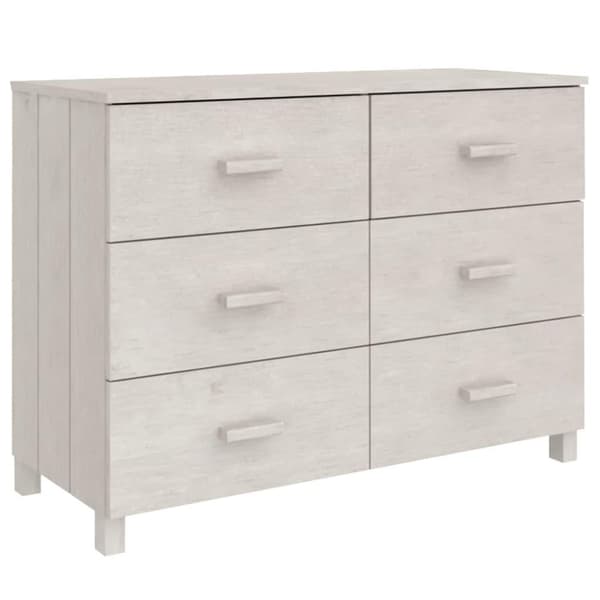 vidaXL Skjenk HAMAR hvit 113x40x80 cm heltre furu