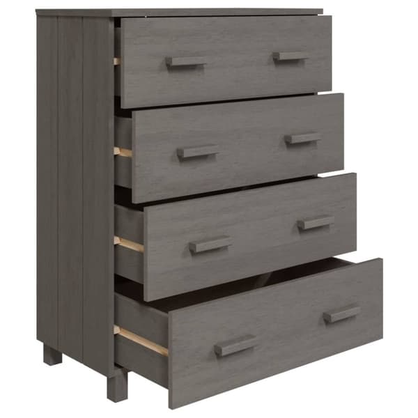 vidaXL Sivupöytä HAMAR harmaa 79x40x103,5 cm täysi mänty