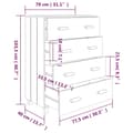Pikkukuva 7 / 10: vidaXL Sivupöytä HAMAR harmaa 79x40x103,5 cm täysi mänty