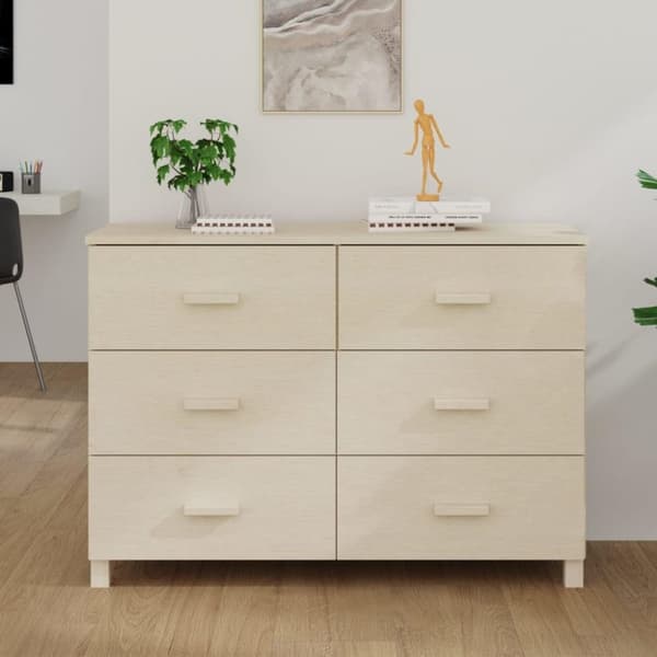 vidaXL Skänk HAMAR honungsbrun 113x40x80 cm massiv furu