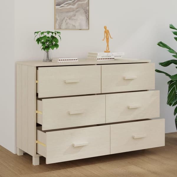vidaXL Skänk HAMAR honungsbrun 113x40x80 cm massiv furu