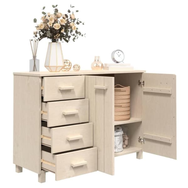 vidaXL Skänk HAMAR honungsbrun 113x40x80 cm massiv furu