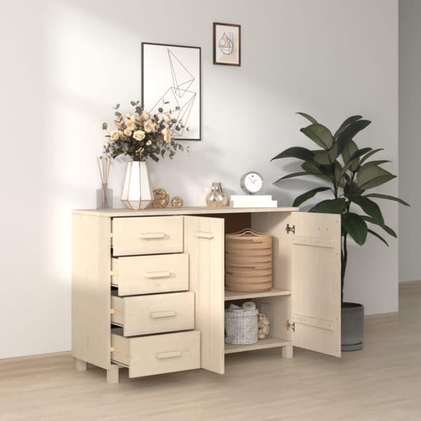 vidaXL Skänk HAMAR honungsbrun 113x40x80 cm massiv furu