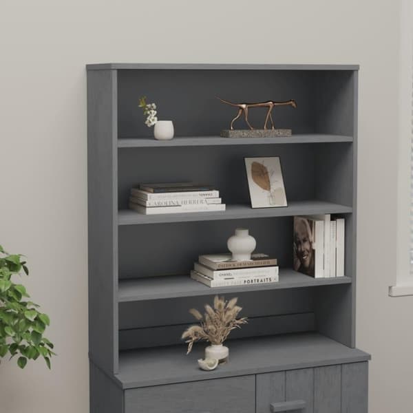 vidaXL Skjenketopp HAMAR mørkegrå 90x30x100 cm heltre furu