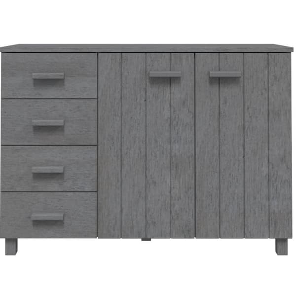 vidaXL Skjenk HAMAR mørkegrå 113x40x80 cm heltre furu