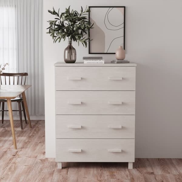 vidaXL Sivupöytä HAMAR valkoinen 79x40x103,5 cm täysi mänty