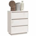 Miniatyrbilde 5 av 11: vidaXL Skjenk hvit 60x34x75 cm heltre furu