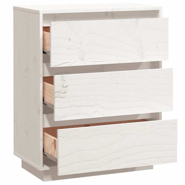 vidaXL Skjenk hvit 60x34x75 cm heltre furu