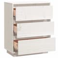 Miniatyrbilde 8 av 11: vidaXL Skjenk hvit 60x34x75 cm heltre furu