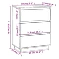 Miniatyrbilde 10 av 11: vidaXL Skjenk hvit 60x34x75 cm heltre furu