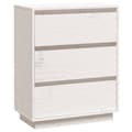 Miniatyrbilde 1 av 11: vidaXL Skjenk hvit 60x34x75 cm heltre furu