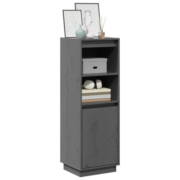 vidaXL Highboard grå 37x34x110 cm heltre furu