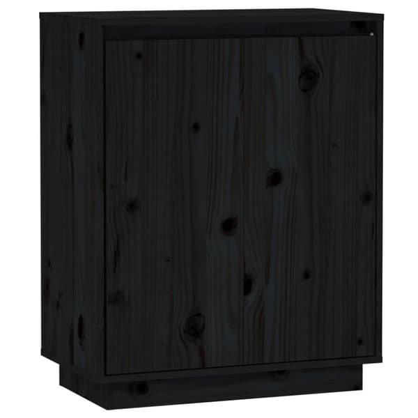 vidaXL skænk 60x34x75 cm massivt fyrretræ sort
