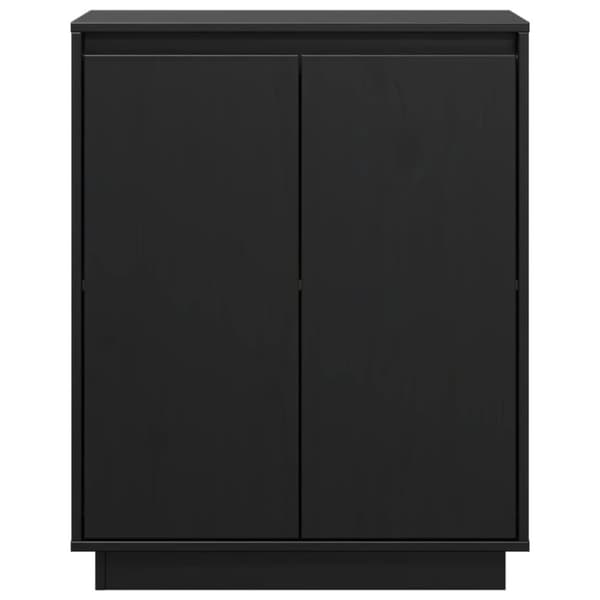 vidaXL skænk 60x34x75 cm massivt fyrretræ sort