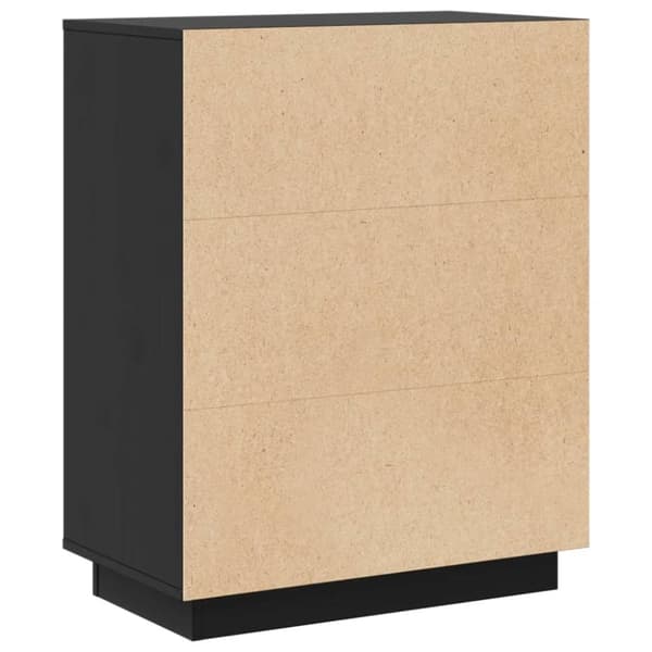 vidaXL skænk 60x34x75 cm massivt fyrretræ sort