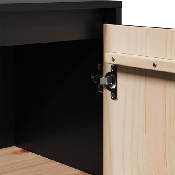 vidaXL skænk 60x34x75 cm massivt fyrretræ sort