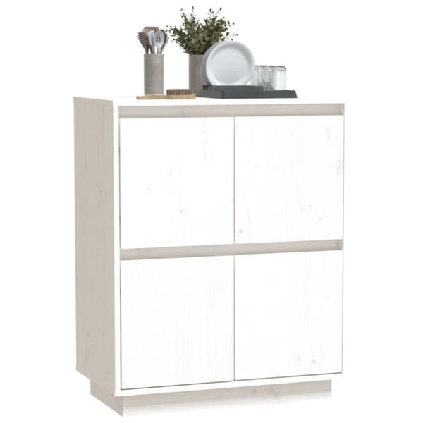 vidaXL Skjenk hvit 60x34x75 cm heltre furu