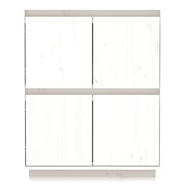 vidaXL Skjenk hvit 60x34x75 cm heltre furu