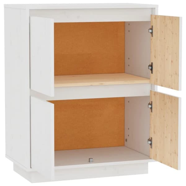 vidaXL Skjenk hvit 60x34x75 cm heltre furu