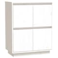 Miniatyrbilde 1 av 11: vidaXL Skjenk hvit 60x34x75 cm heltre furu