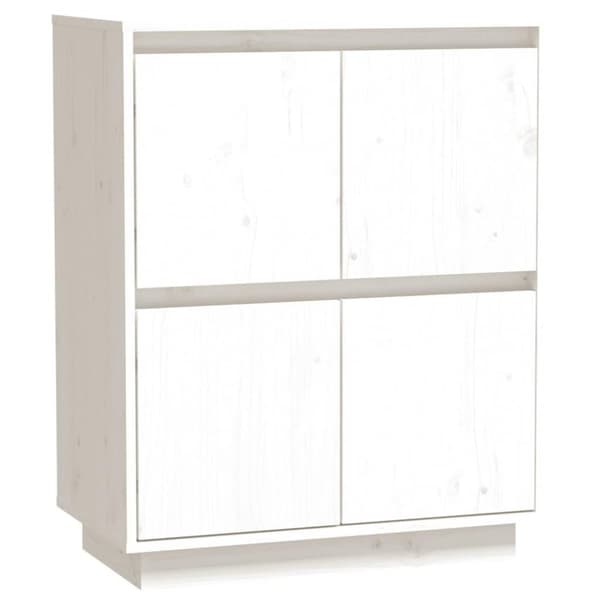 vidaXL Skjenk hvit 60x34x75 cm heltre furu