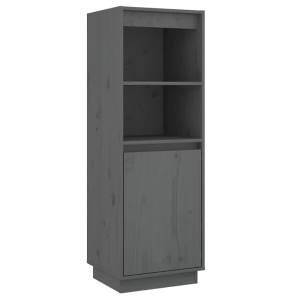 vidaXL skænk 37x34x110 cm massivt fyrretræ grå