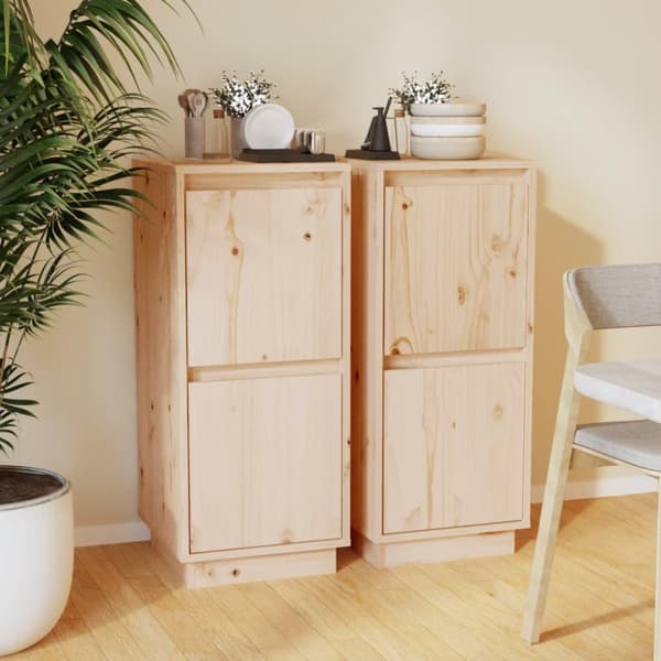 vidaXL Skjenker 2 stk 31,5x34x75 cm heltre furu