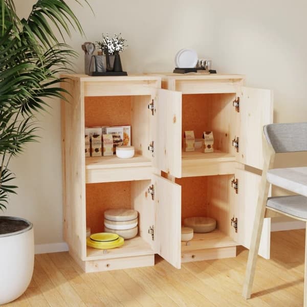 vidaXL Skjenker 2 stk 31,5x34x75 cm heltre furu