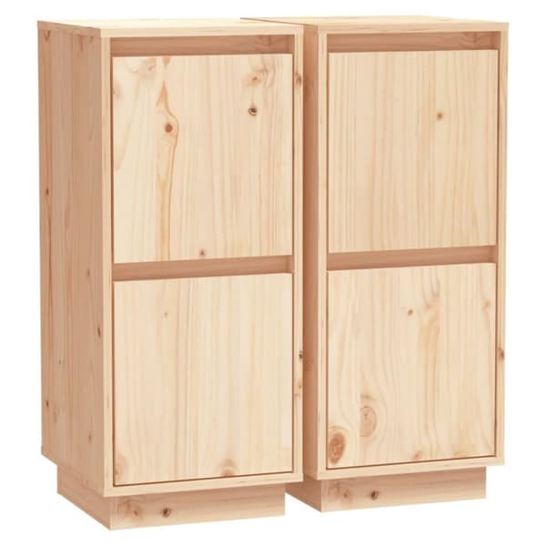 vidaXL Skjenker 2 stk 31,5x34x75 cm heltre furu