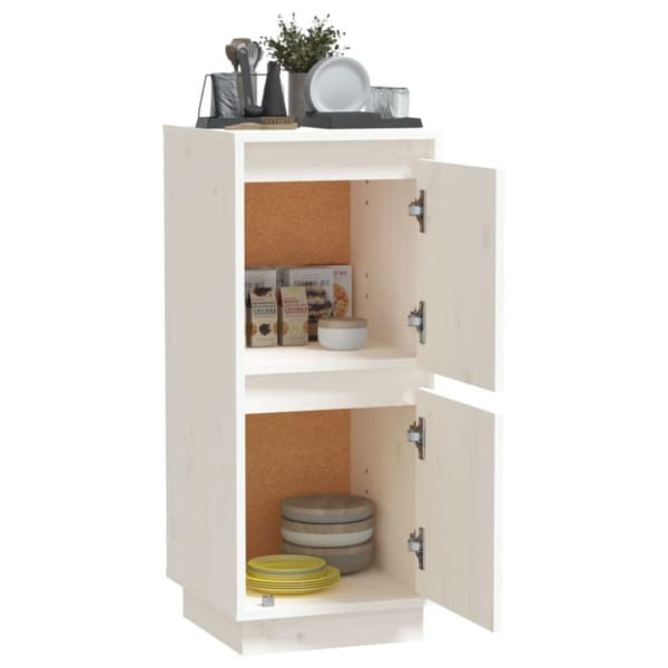 vidaXL skænk 31,5x34x75 cm massivt fyrretræ hvid