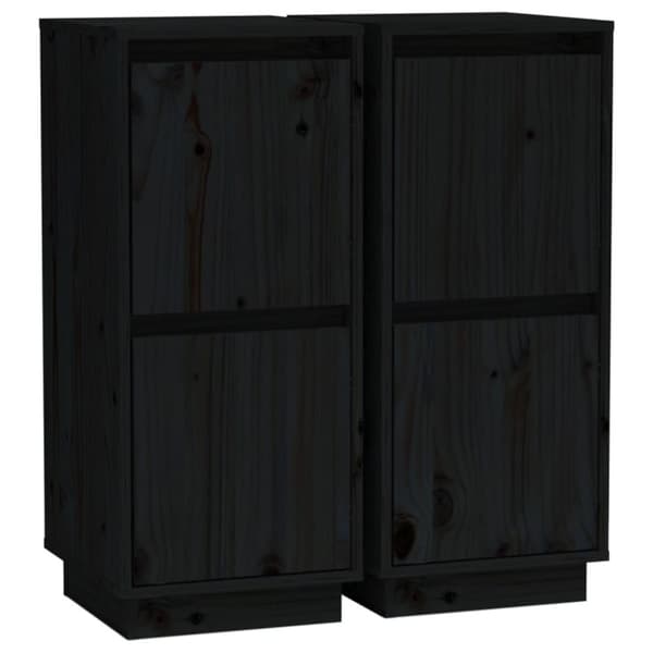 vidaXL Senkit 2 kpl musta 31,5x34x75 cm täysi mänty