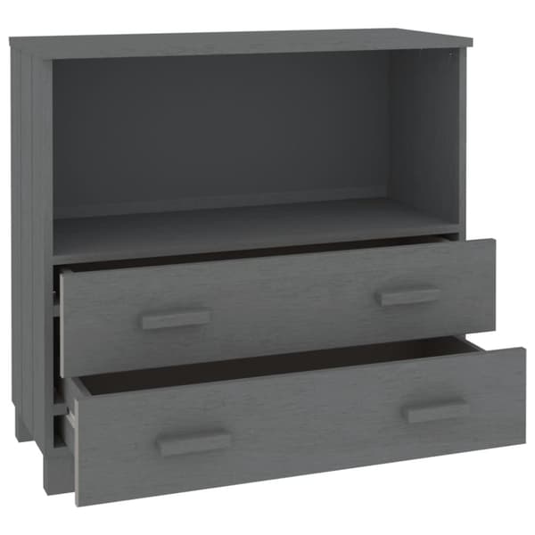 vidaXL Sivupöytä HAMAR tummanharmaa 85x35x80 cm täysi mänty