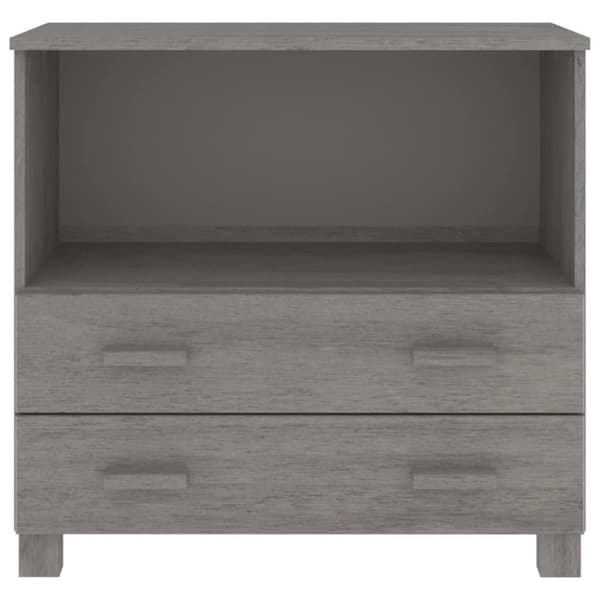 vidaXL Byrå HAMAR ljusgrå 85x35x80 cm massiv furu