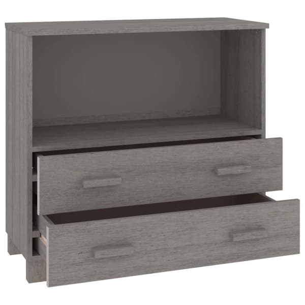vidaXL Byrå HAMAR ljusgrå 85x35x80 cm massiv furu