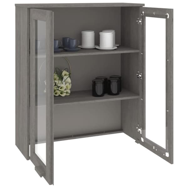 vidaXL Skjenketopp HAMAR lysegrå 85x35x100 cm heltre furu