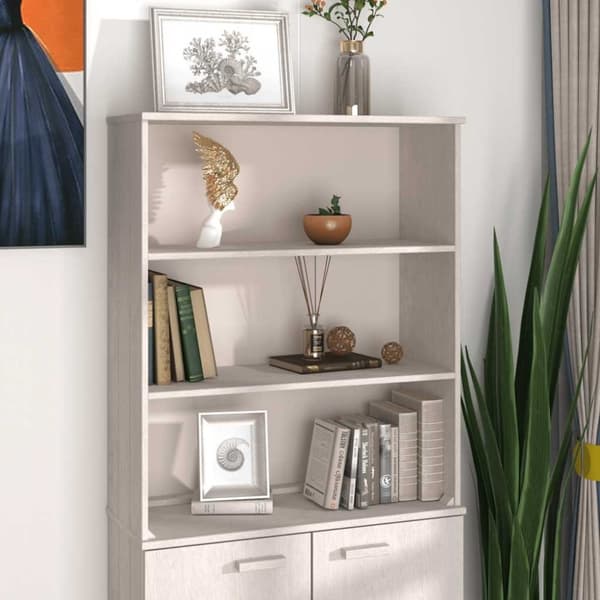 vidaXL Skjenketopp HAMAR hvit 85x35x100 cm heltre furu