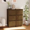 Miniatyrbilde 3 av 10: vidaXL Skjenk 2 stk honningbrun 32x34x75 cm heltre furu