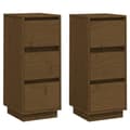Miniatyrbilde 1 av 10: vidaXL Skjenk 2 stk honningbrun 32x34x75 cm heltre furu